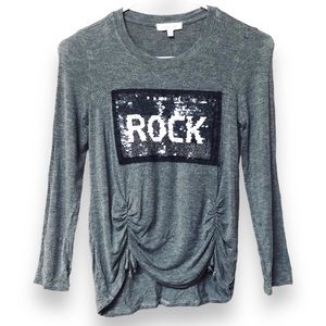 Persaya Girl Sequin Rock And Roll Shirt Medium